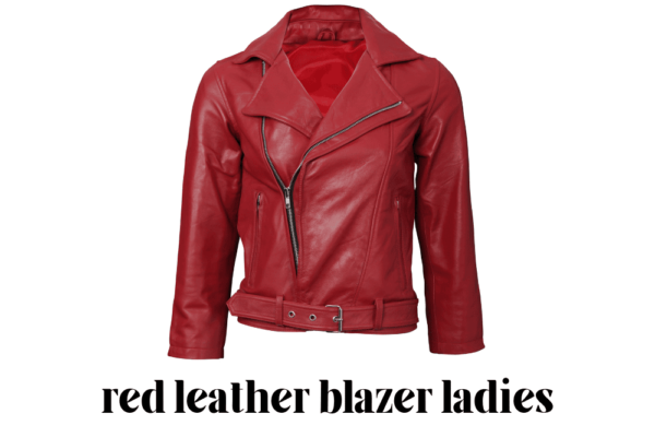 Red Leather Blazer Ladies