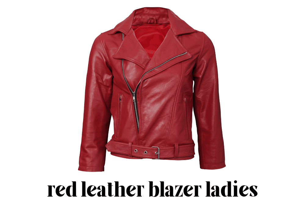 Red Leather Blazer Ladies